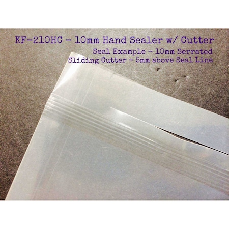 Sealer Sales 8" KF-Series Hand Sealer w/10mm Seal Width w/ Sliding Cutter - WHITE KF-210HC